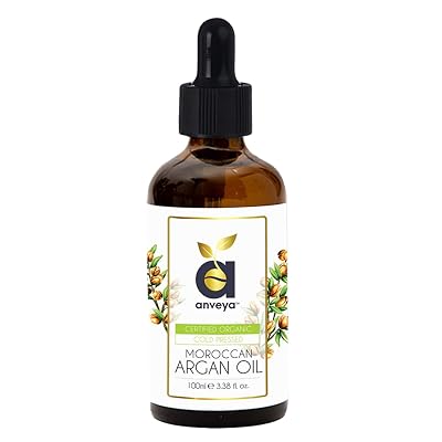 Anveya Moroccan Argan Oil, Cold Pressed & Certified Organic, 100ml for Hair, Skin & Anti-Ageing Face Care