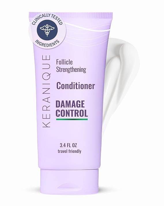 Keranique Damage Control Conditioner - Hydrating Treatment with Keratin for Dry Damaged Hair 4.5 Fl Oz