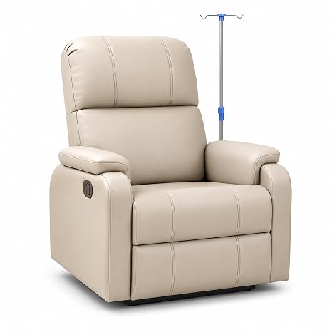 Medical Infusion Recliner Chair with Adjustable Backrest, Phlebotomy Blood Draw Chair for Clinic, Dialysis, Hospital, Chemotherapy & Reception Room