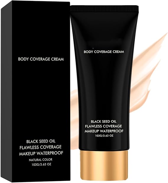 Body Coverage Perfector Waterproof, Black Seed Oil Coverage Perfector, Body Makeup, Leg Makeup Waterproof No Transfer, Leg and Body Makeup, Natural Skin Cream with Moisturizing Formula (#01)