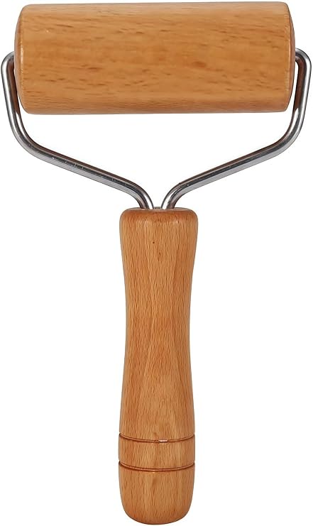 Pizza Roller, Non Stick Small Rolling Pin for Dough, T Round Type Wooden Dough Roller, 3.74x7.48in Wood Pastry Pizza Rolling for Cooking Cookie Bread Tortilla Dumpling
