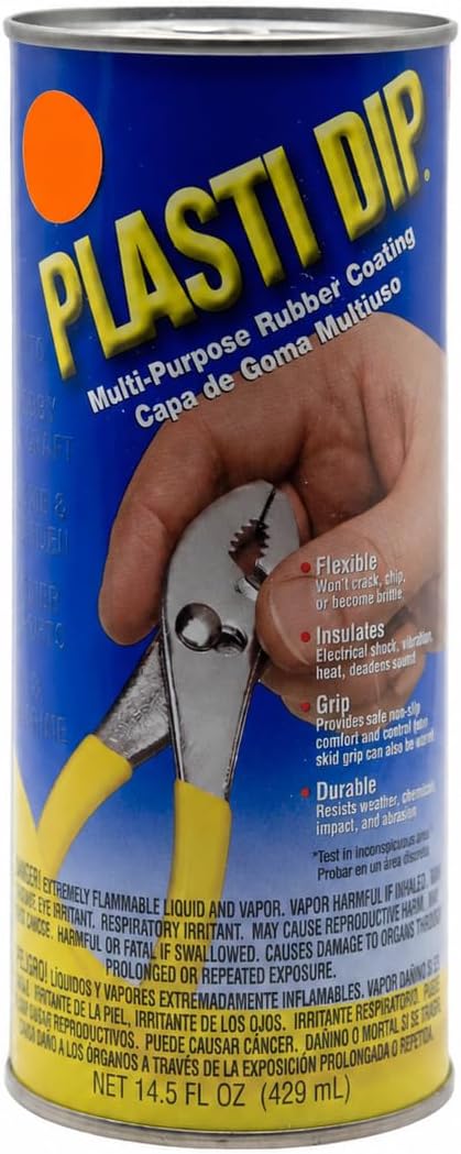 Plasti Dip Original Dip Can, Blaze Orange, 14.5 fl oz, Multi-Purpose Rubber Coating, Peelable Flexible Non-Slip Grip Coating for Tool Handles, Hardware, Home, Garden, Crafts & DIY Projects