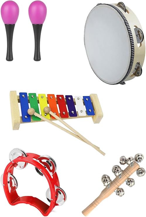 Midex Knitting Tools Set Under Package-1 HANDbell Maracas Tef Xylophone (5 Pieces)