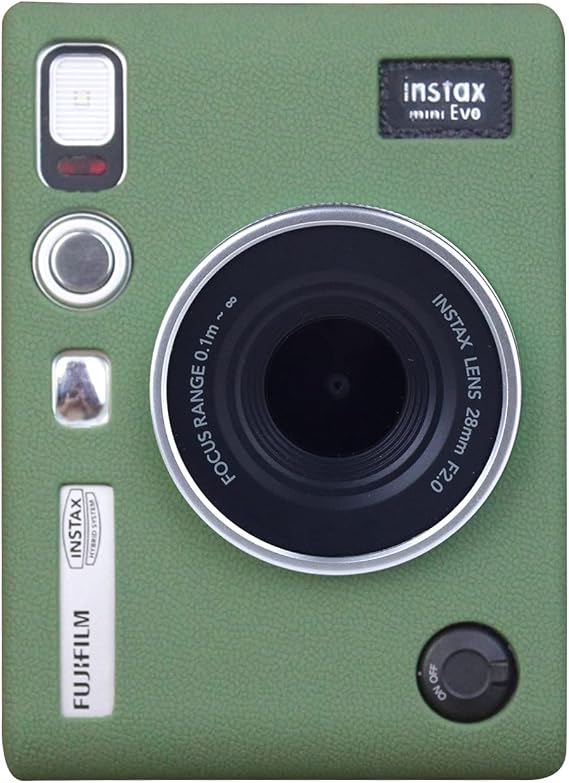 Rieibi Camera Case for Instax Mini EVO - Silicone Protective Case for Fuji Instax Mini EVO Instant Camera - Soft Rubber Lightweight Case for Fujifilm Instax Mini Evo - Green