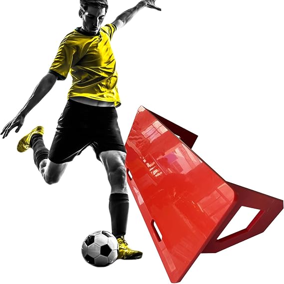 Soccer Rebounder Board Trainer for Athlete Training,Impact-Resistant Large Soccer Passing Wall Soccer Kickback Rebound Board,Backyard Park Gym Use (Red 100x40x2cm)