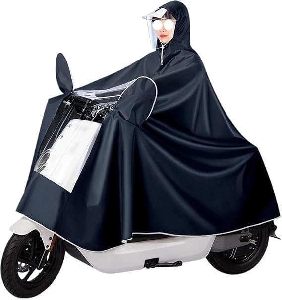 Rain Ponchos, Waterproof Cycling Raincoat-Hooded Rain Poncho for Bike, Ebike, Motorcycle,Mobility ScooterWindproof Unisex Rain Cape(4X-Large)