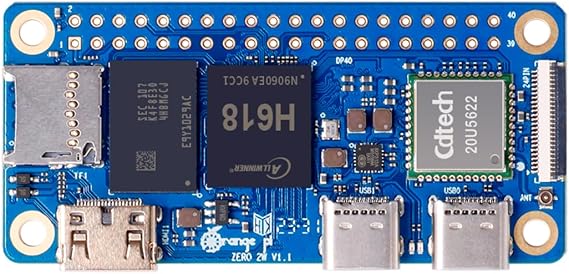 Orange Pi Zero 2W 1GB/1.5GB/2GB/4GB LPDDR4 Allwinner H618 Quad-core Single Board Computer with 16MB SPI Flash, Support WiFi and BT5.0, Development Board Run Android 12 TV/Debian/Ubuntu (GB, 2)