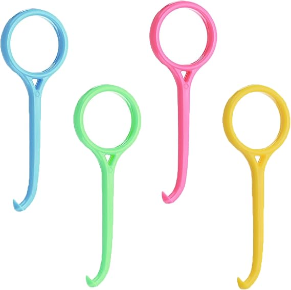 4 Pack Clear Aligner Removal Tool, Teeth Retainers Remover, Invisible Aligner Braces Remover Hook for Tooth Cleaning Oral Care (Yellow, Rose, Green, Blue)