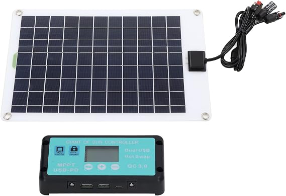 Solar Panel Charger, Efficient Charging, 1 for 5 50W Solar Panel Battery Charger with MPPT 100A Controller for 12V Battery and DC Charging Equipment