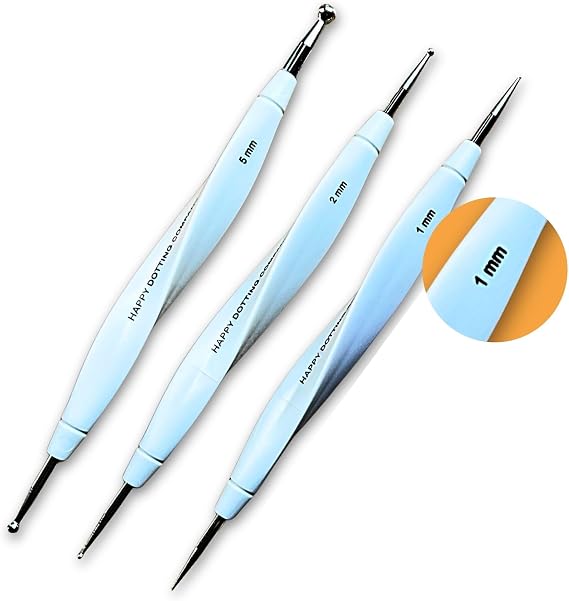 3 pc Stylus Set with Size Numbers - Dotting Tools - Happy Dotting Company - Dot Mandala Art - Very fine Stylus 0.5 to 5mm