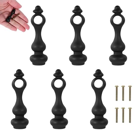 6 Pack Metal Shelf Rail Connectors Glass Railing Posts for Gallery Shelves and Cabinets(Black)