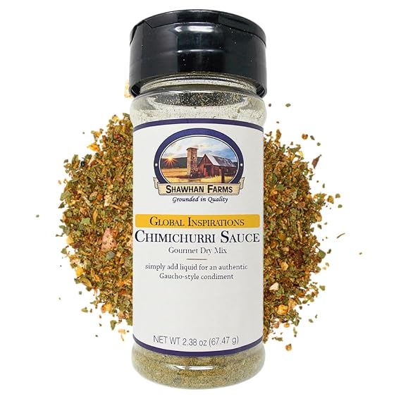 Chimichurri Dry Sauce Mix for Steak, Marinade, Shawhan Farms, 2.38 oz | stir with oil for fresh chimichurri, use as steak sauce, marinade or dry rub on chicken and vegetables, herb blend