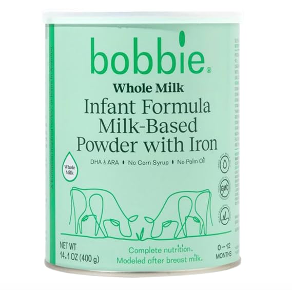 Bobbie Whole Milk, Grass Fed Baby Formula with Iron, DHA & ARA, 14.1 oz