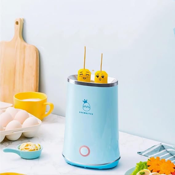 Omelet Machine Automatic Egg Roller Vertical Omelet Machine Non-stick Egg Roll Machine Family Breakfast, microwave gifts for children (double tube, blue)