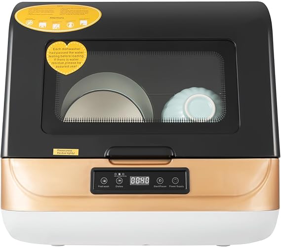 Countertop Dishwasher Portable Mini Countertop Dishwashers,5 Wash Programs Compact Dishwasher With Heated Dry, Compact Portable Dishwasher For Kitchen Sink,Ideal For Apartments,Rvs