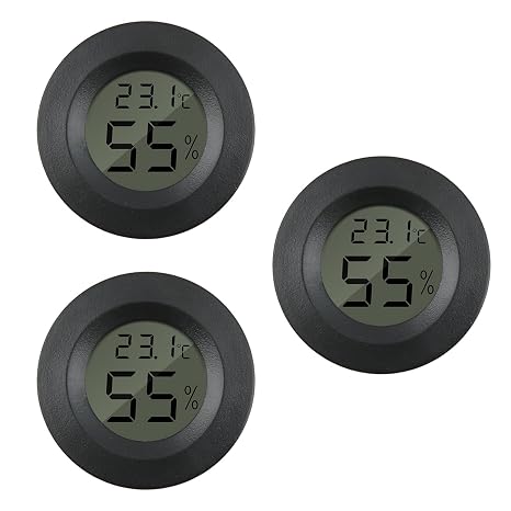 3 Hygrometer Thermometer, Round Digital Humidity Meter for Room Home