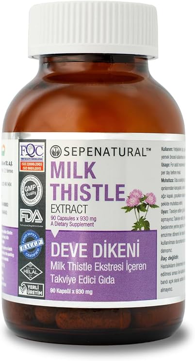 Milk Thistle Seed Devedikeni Ekstresi Full Potency Herbs 90 Kapsül x 930 mg