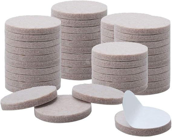 uxcell 50pcs Furniture Pads Round 1 14 Self-stick Non-slip Anti-scratch Felt Pads Table Floors Protector Beige