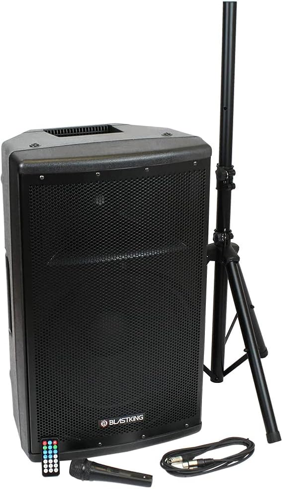 BLASTKING BDT15CMB1 15 inch 2-way 1000 Watts Active Loudspeaker w/Mic & Stand