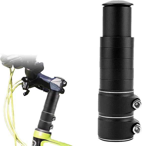 Bike Stem Riser 28.6mm – Aluminium Alloy Bicycle Handlebar Stem Extender, Adjustable Fork Stem Riser Adapter for Bikes – Black