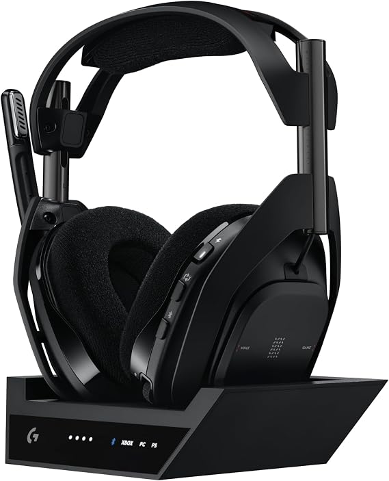Logitech G Astro A50 X Lightspeed Wireless Gaming Headset + Base Station Playsync for Xbox Series X|S PS5 PC/Mac Nintendo Bluetooth HDMI 2.1 Passthru - Black