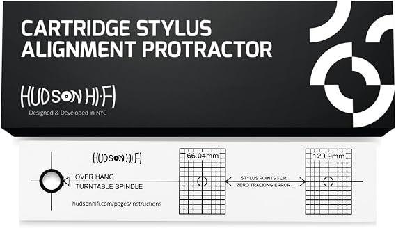 Hudson Hi-Fi Turntable Phonograph LP Phono Cartridge Stylus Alignment Protractor ToolHigh Contrast (VTA Sold Separately)