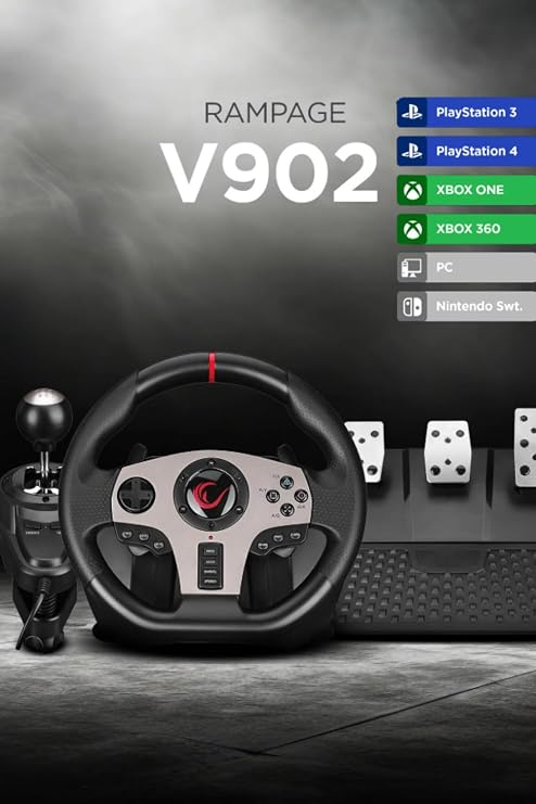Rampage V902 Ps4/pc/xboxone/xbox360 /xbox Series S Uyumlu 3 Pedallı Oyuncu Direksiyonu