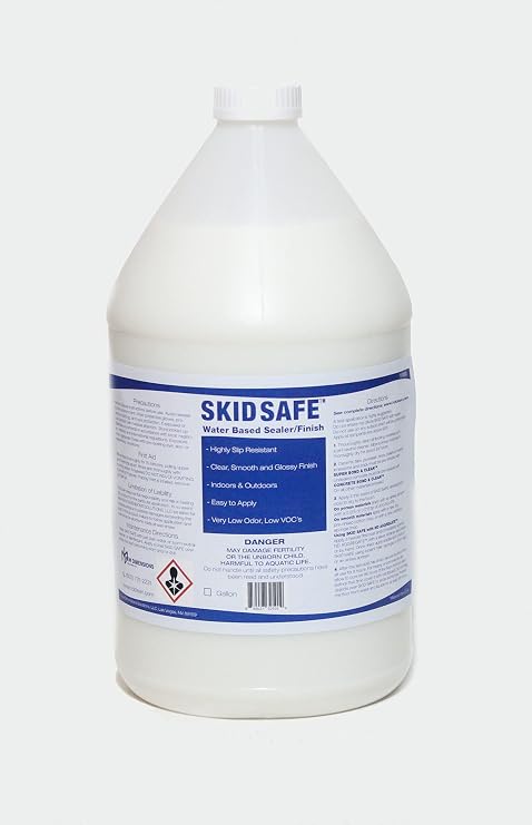 Water Based No-Slip Sealer & Finish | Non-Slip Sealer & Coating for Slippery Floors | Easy Application | Exterior & Interior