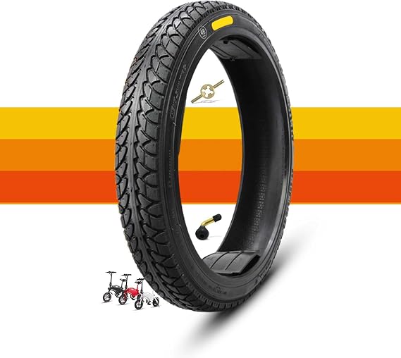 16x2.125 Electric Bike Tires 16 x 2.125 57-305 Punctureof | 16 2.125 Tire Heavy Duty Design | 16 Inch Tubeless Tire for with Angled Air Valve and Valve Core Remover