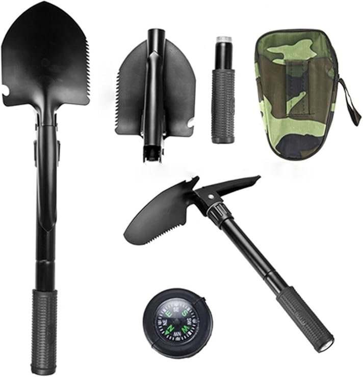 Chermik Foldable Portable Digging Paddle and Compass Set Earthquake and Camping