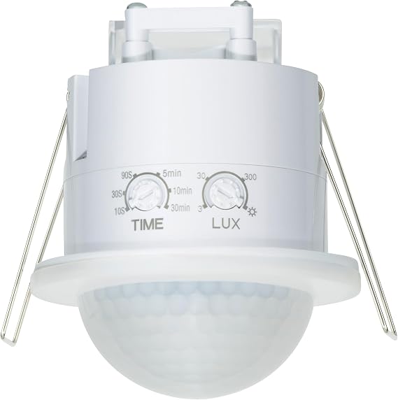 SEBSON Recessed Ceiling PIR Sensor Outdoor 20m/360° - LED Suitable 600W