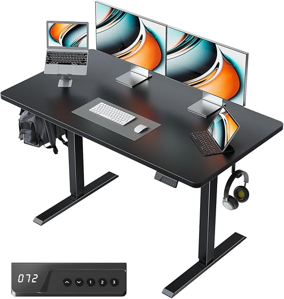 FEZIBO Electric Standing Desk 120 x 60cm with One Piece Desktop