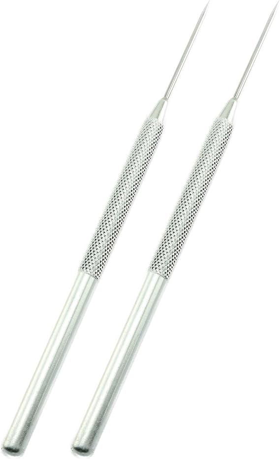 Tegg Clay Needle Tool 2PCS Stainless Steel Professional Pin Needle Detail Tool for Ceramic Polymer Clay Sculpture
