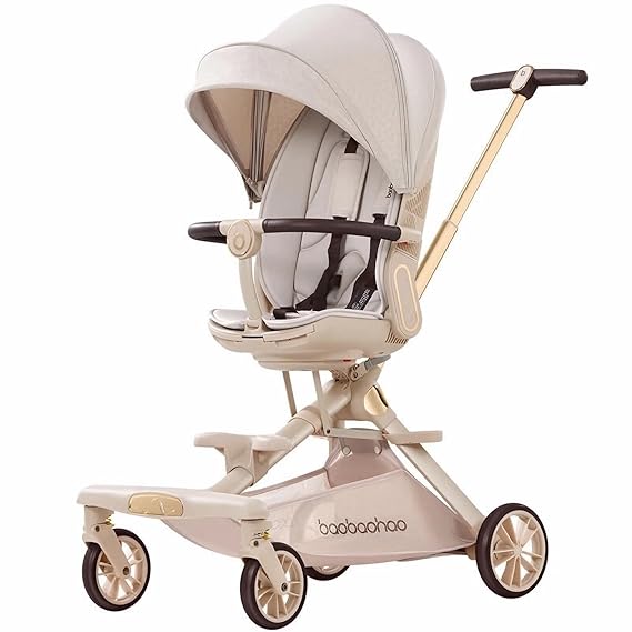 Lightweight Folding Stroller Wagon for Baby & Toddler Travel, 360 Reversible Seat, Adjustable Canopy with Storage Basket, Airplane-Friendly Compact Umbrella Stroller