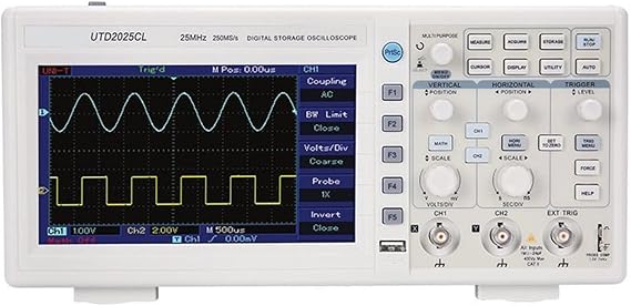 2025CL/ 2102CEX Handheld Digital Oscilloscope 100m Dual Channel UPO2104CS/CM Tester for Home Lab Factory Auto (Size : UTD2102CEX-II)