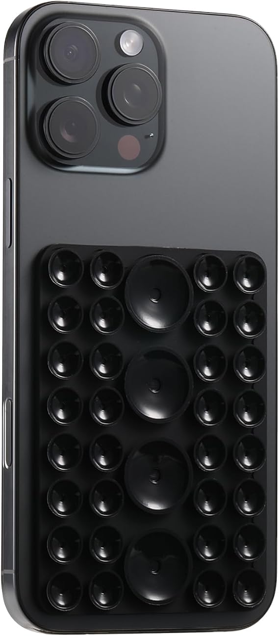 Sticky Phone Case, Phone Sticky Grip Holder for iPhone, Black | Silicone Grippy Phone Suction for IPhone & Android, Sticky Phone Mount for Hands-Free Viewing, Texting & Gaming