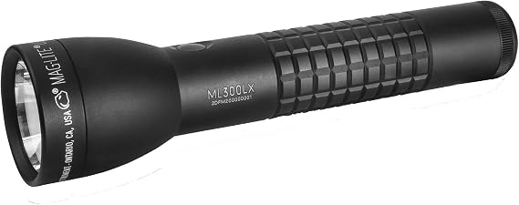 MAGLITE ML300LX 2-Cell D LED Flashlight, Adjustable Beam, Water-Resistant, QuickClick Modes, Extended Battery Life Black
