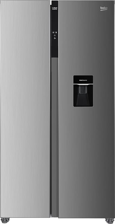Beko GNO5322WDXPN Side-by-Side Fridge Freezer 532 L Total Volume 347 Litre Cooling Area 185 Litre Freezer Area Multifunctional Display NoFrost Water Dispenser Stainless Steel [Energy Class E]