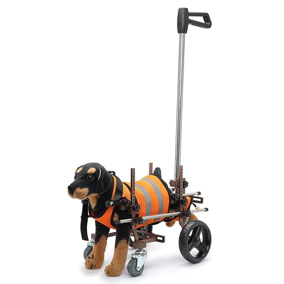 Four-Wheeled Dog Wheelchair, Adjustable Pet Wheelchair, Dog Front and Rear Leg Rehabilitation, Helping Paralyzed Pets Walk, Suitable for 8-20 Pound Disabled Dogs,A