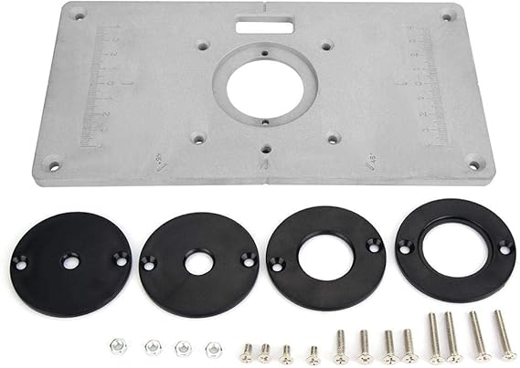 Router Table Insert Plate, Aluminum DIY Router Table for Woodworking (235mm x 120mm x 8mm Silver)
