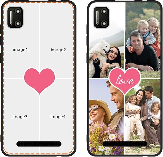 Custom Case Compatible with Cloud Mobile Stratus C7, Photos Personalized Customized Multi Image Text Picture Name Design Shockproof Protective Black Soft Phone Cover Shell