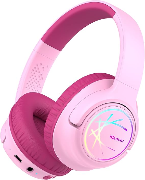 iClever BTH18 Kids Bluetooth Headphones LED Lights for Toddler Boys Girls