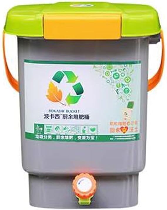 Electric Compost Bin Indoor Bokashi Composting System ,Kitchen Compost Buckets with Faucet，Air Tight Seal Lid，Practical Way to Collect All Your Organic Waste -15L /4 Gallons Bucket Composter