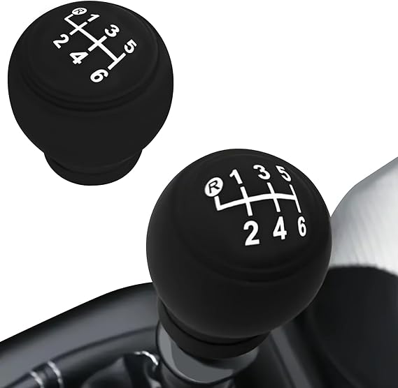 Automotive Gear Shift Knob Cover, 6-Speed Manual Transmission Silicone Shift Knob, 0.705 Ounce Weight Anti-Slip Protective Gear Lever Cover Universal for Most Cars Interior Accessories(Black)