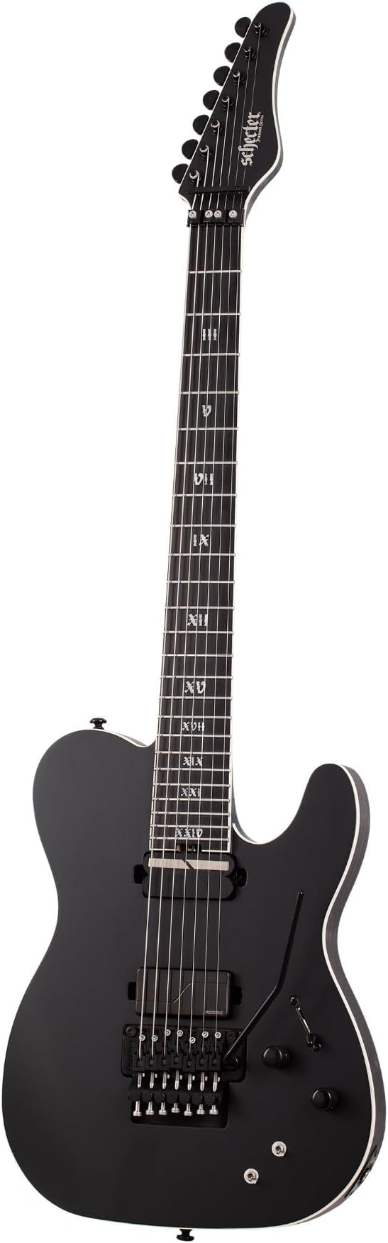 Schecter PT-7 FR-S SLS Elite Evil Twin 7-string Electric Guitar - Satin Black/Light Gray Stain
