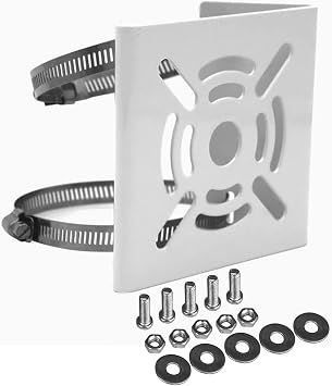WiTi Universal Vertical Pole Mount for Security Camera, Solid Metal Bracket with Loops, Suitable for CCTV CamerasSmall Size