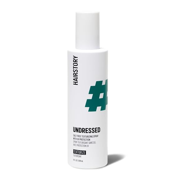 Hairstory Undressed Salt Free Texturizing Spray for Beach Waves 8 oz Bottle