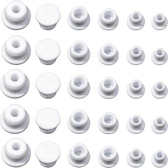 30 PCS Silicone Salt and Pepper Stoppers Plugs, Reusable Salt Shaker Stopper Plugs Bottle, Soft Replaceable Pepper Shaker Stoppers for Home Kitchen Bottles (8.3/10/12/13/14/15.5 mm)