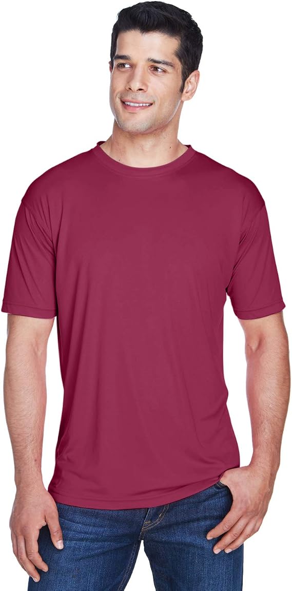 UltraClub Men's Cool & Dry Sport Performance Interlock T-Shirt L MAROON