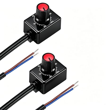 2pcs DC 0/1-10V LED Dimmer Mini Controller Rotary Switch PWM Dimming with Button Cap for 0/1-10V Dimmable LED Driver to Control Interior Lighting Growth Lamp